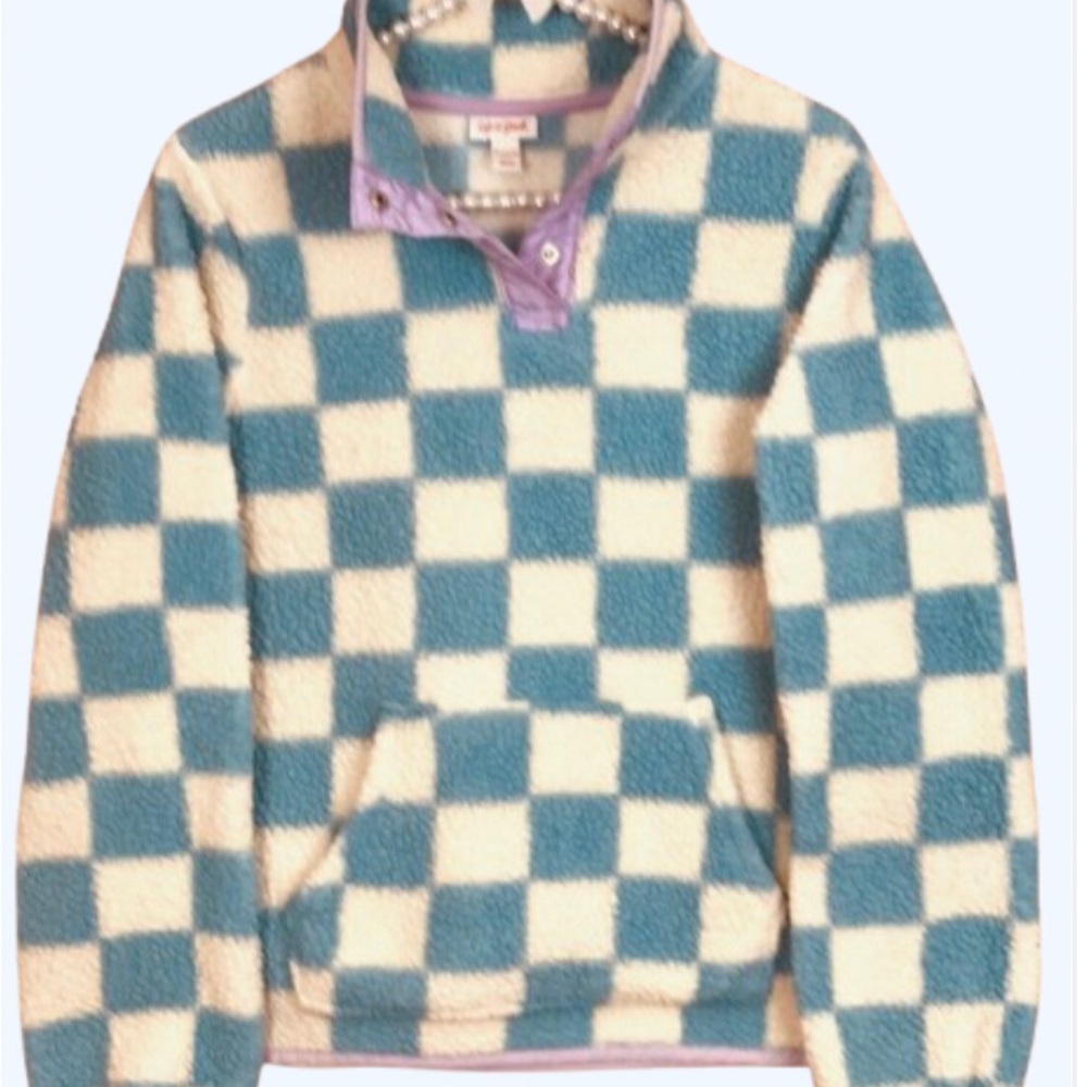 Cat & Jack Blue and White Checkered Hoodie
